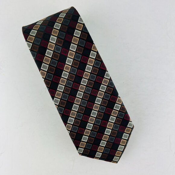 Croft & Barrow Designer Geometric Squares Necktie Tie - Picture 1 of 6